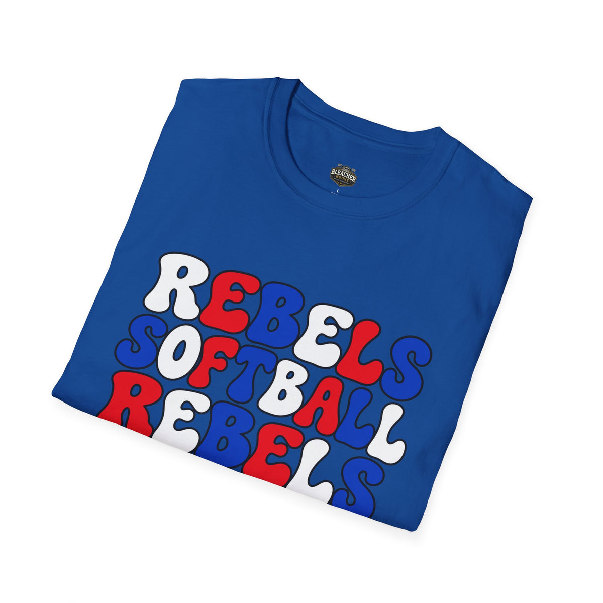 Rebels Softball Graphic T-Shirt — Retro Red & Blue Team Tee