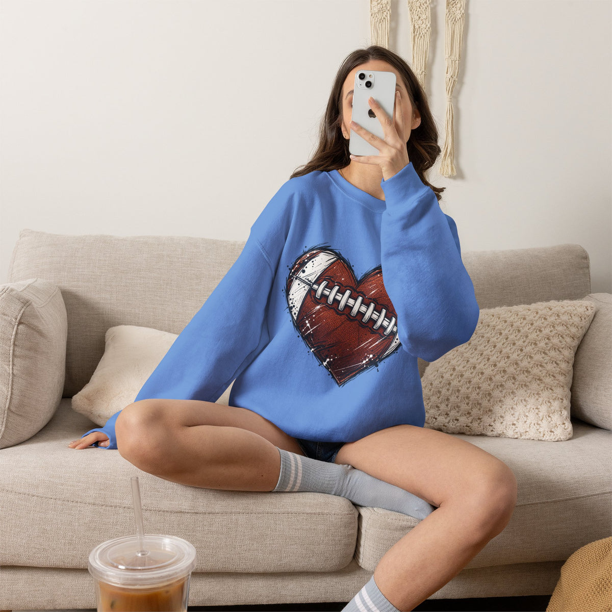 Unisex Heavy Blend™ Football Crewneck Sweatshirt