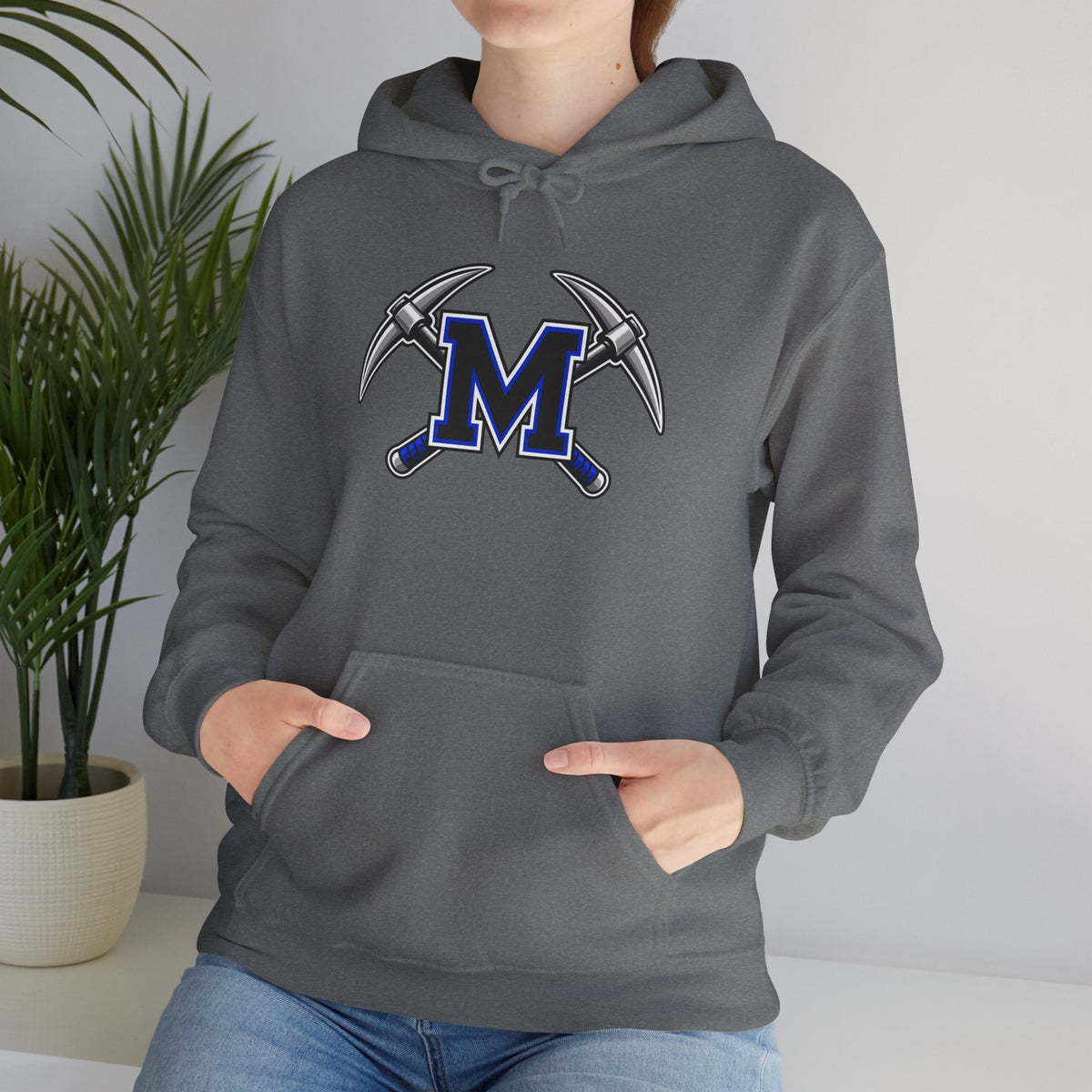 Miners M Logo Hoodie - Cross Pickaxe Graphic M Logo