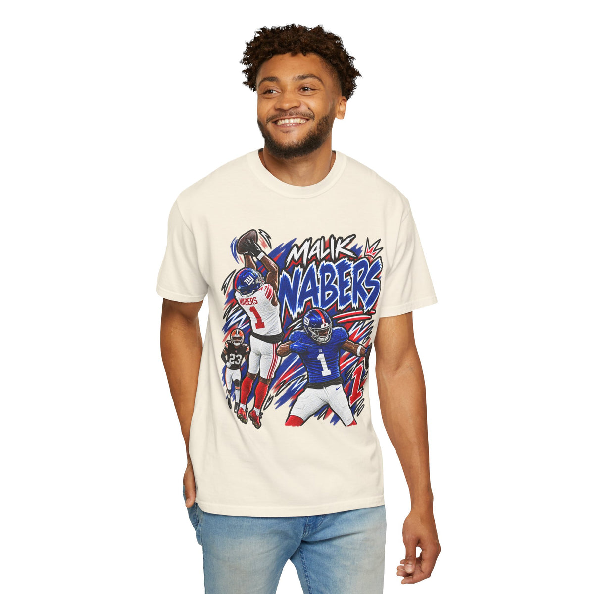 Malik Nabers Graphic T-Shirt - Sunday Standouts Sketch Series