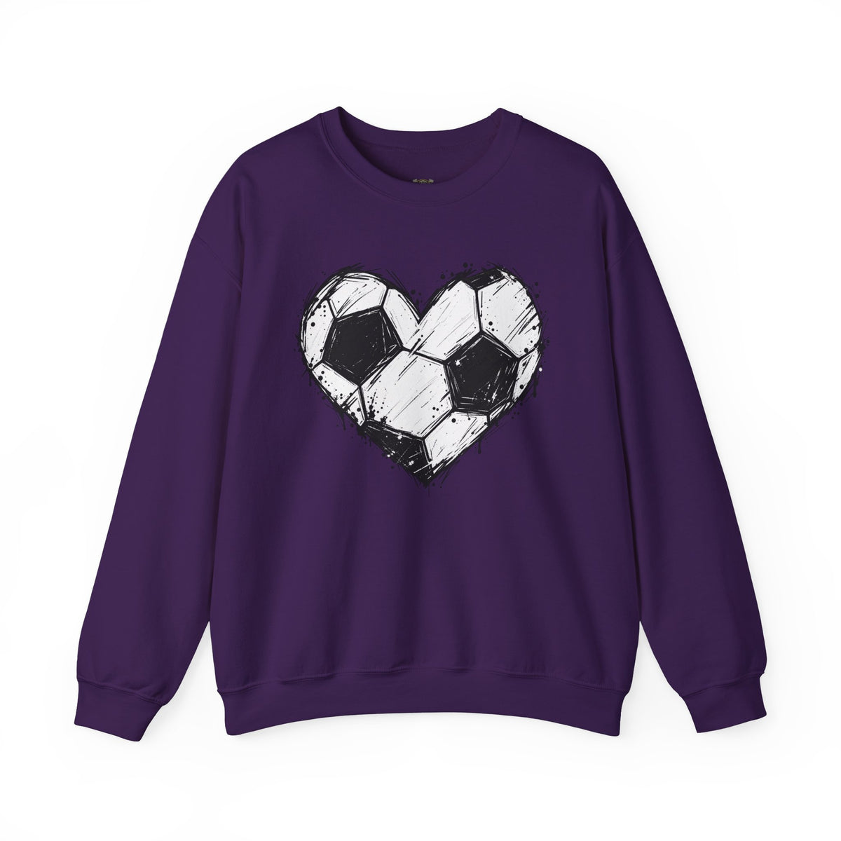 Soccer Heart Crewneck Sweatshirt — Grunge Soccer Ball Graphic