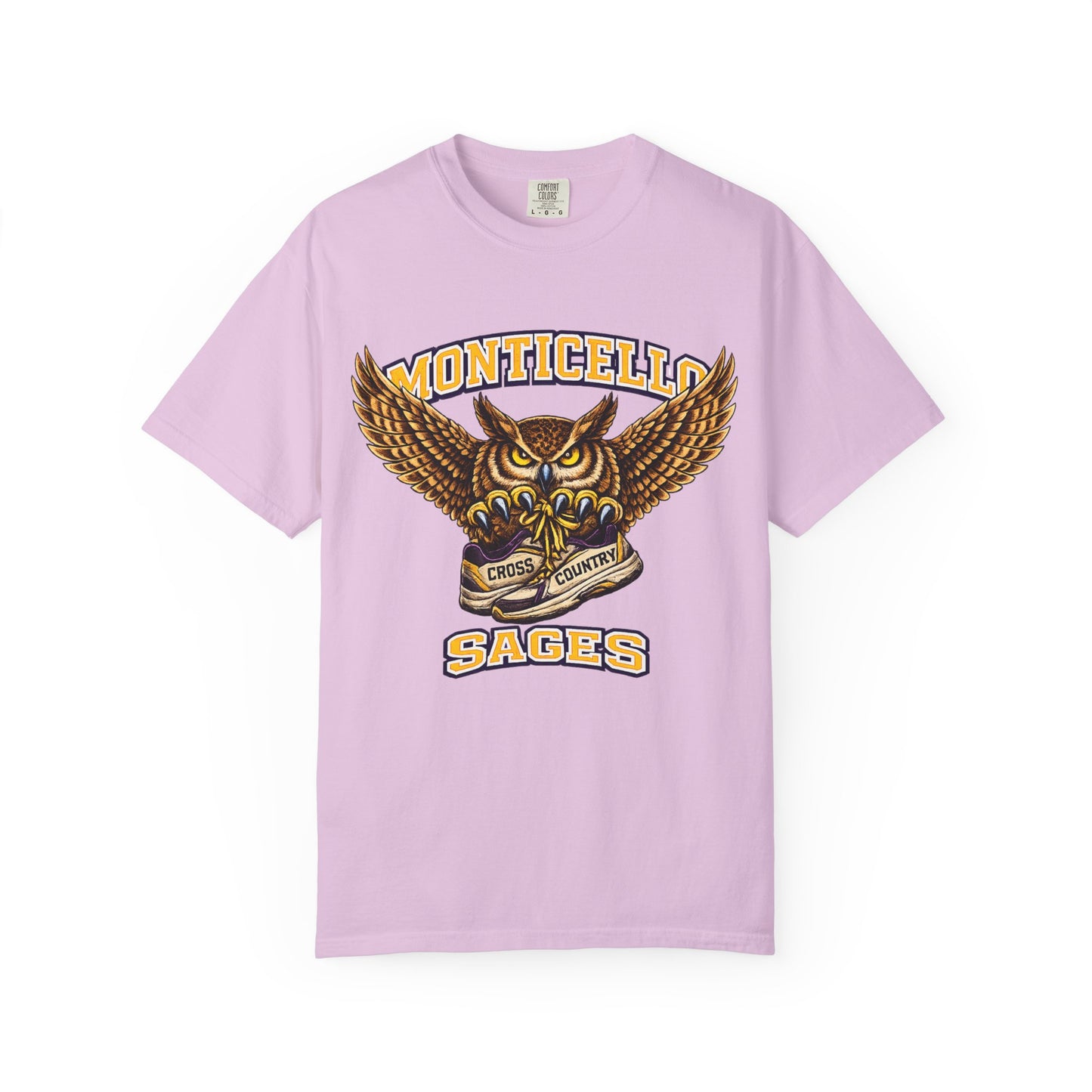 Monticello Sages Cross Country T-Shirt - Vintage Owl & Wings Team Tee