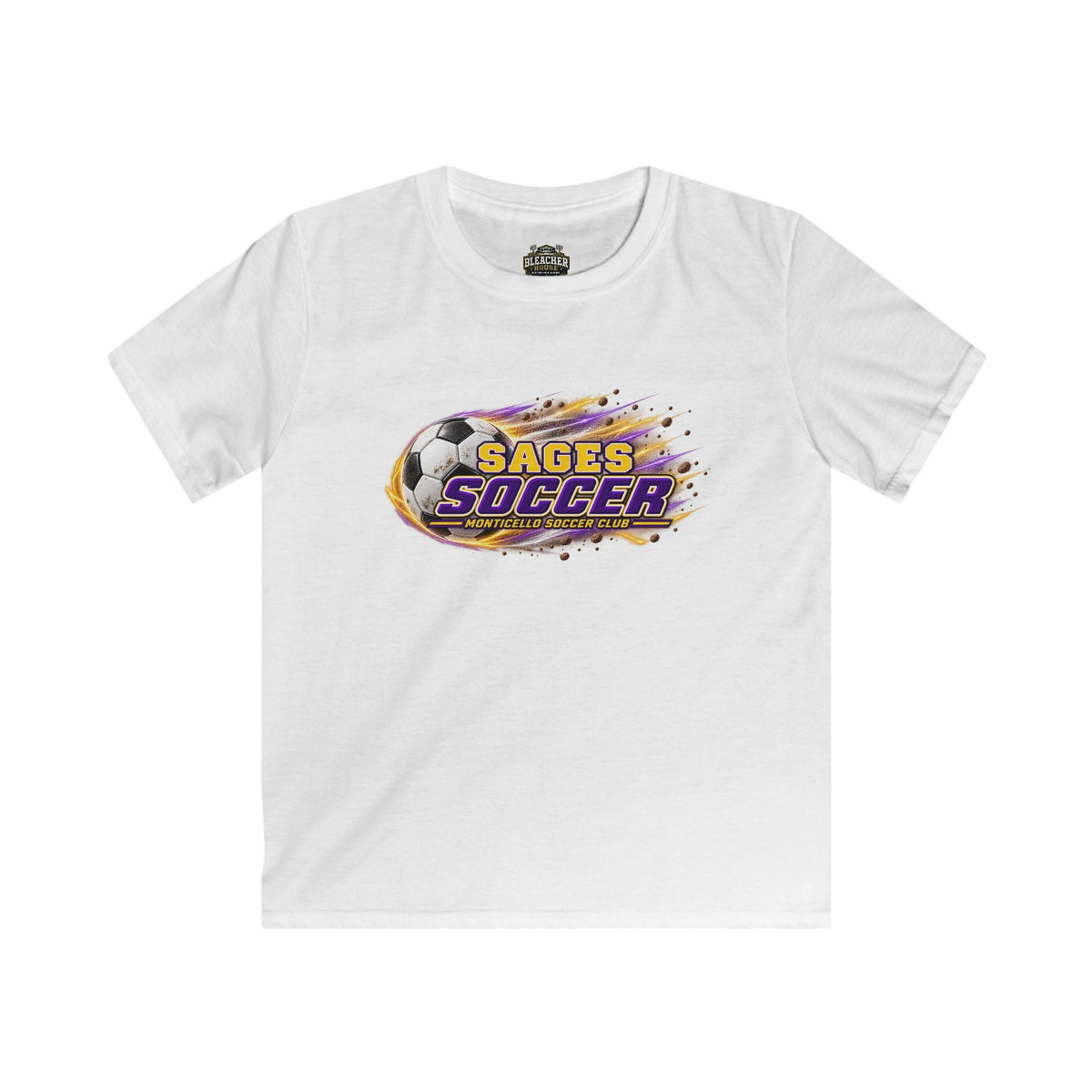 YOUTH Monticello Soccer Club T Shirt - Flaming Soccer Ball