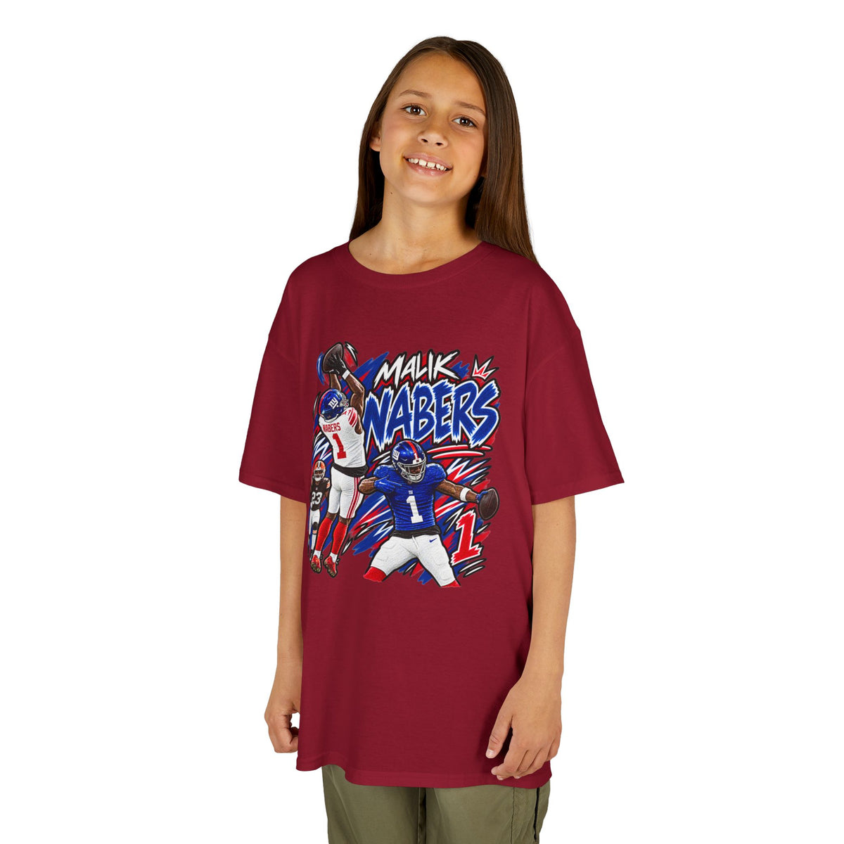 Malik Nabers Graphic T-Shirt - Sunday Standouts Sketch Series