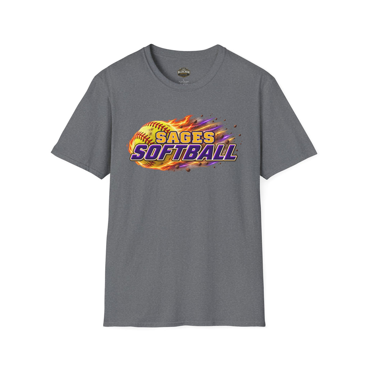 Sages Flaming Softball Graphic T‑Shirt