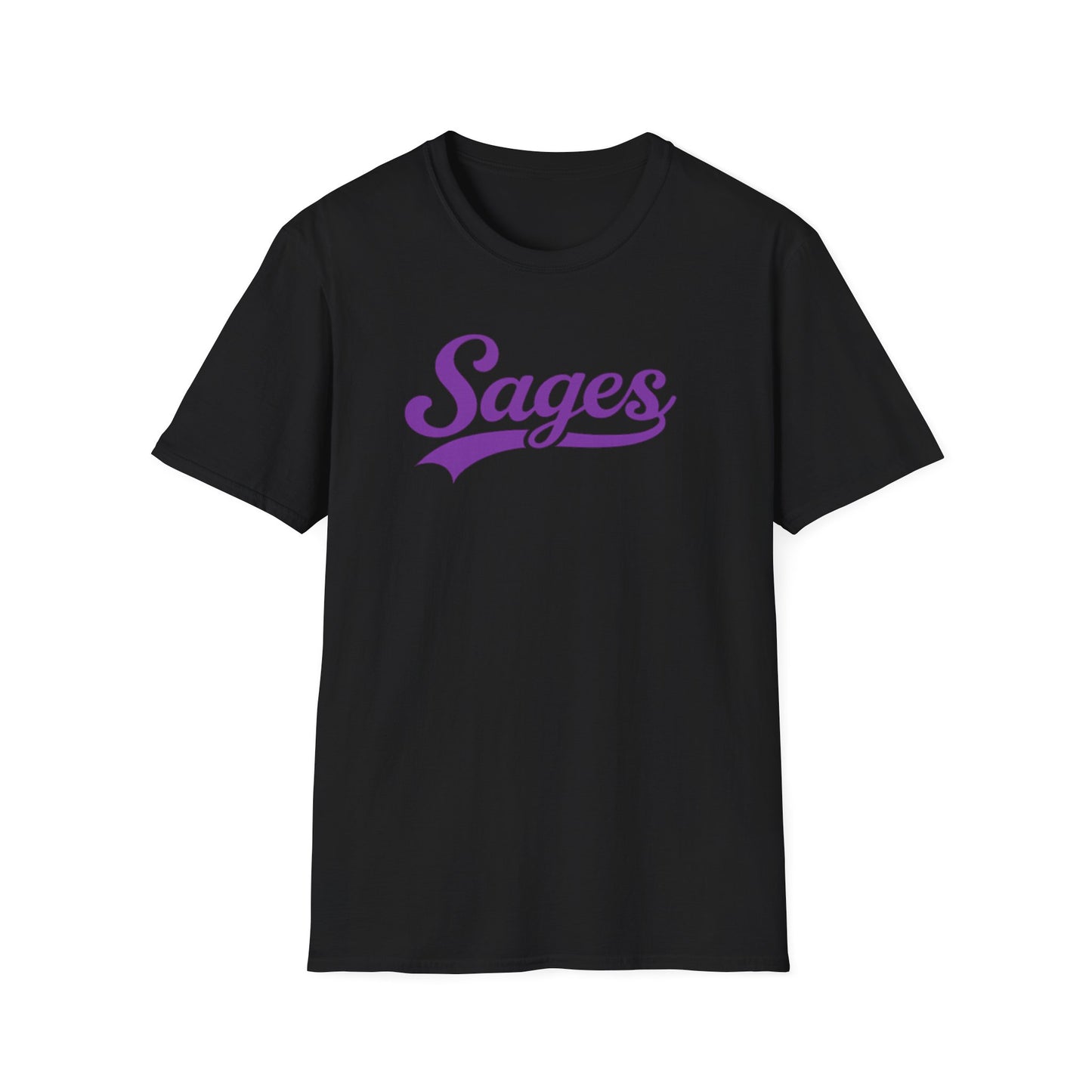 Sages Script T‑Shirt — Vintage Purple Team Logo Tee