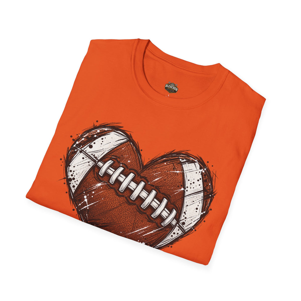 Football Heart Graphic T-Shirt — Vintage Grunge Sports Tee
