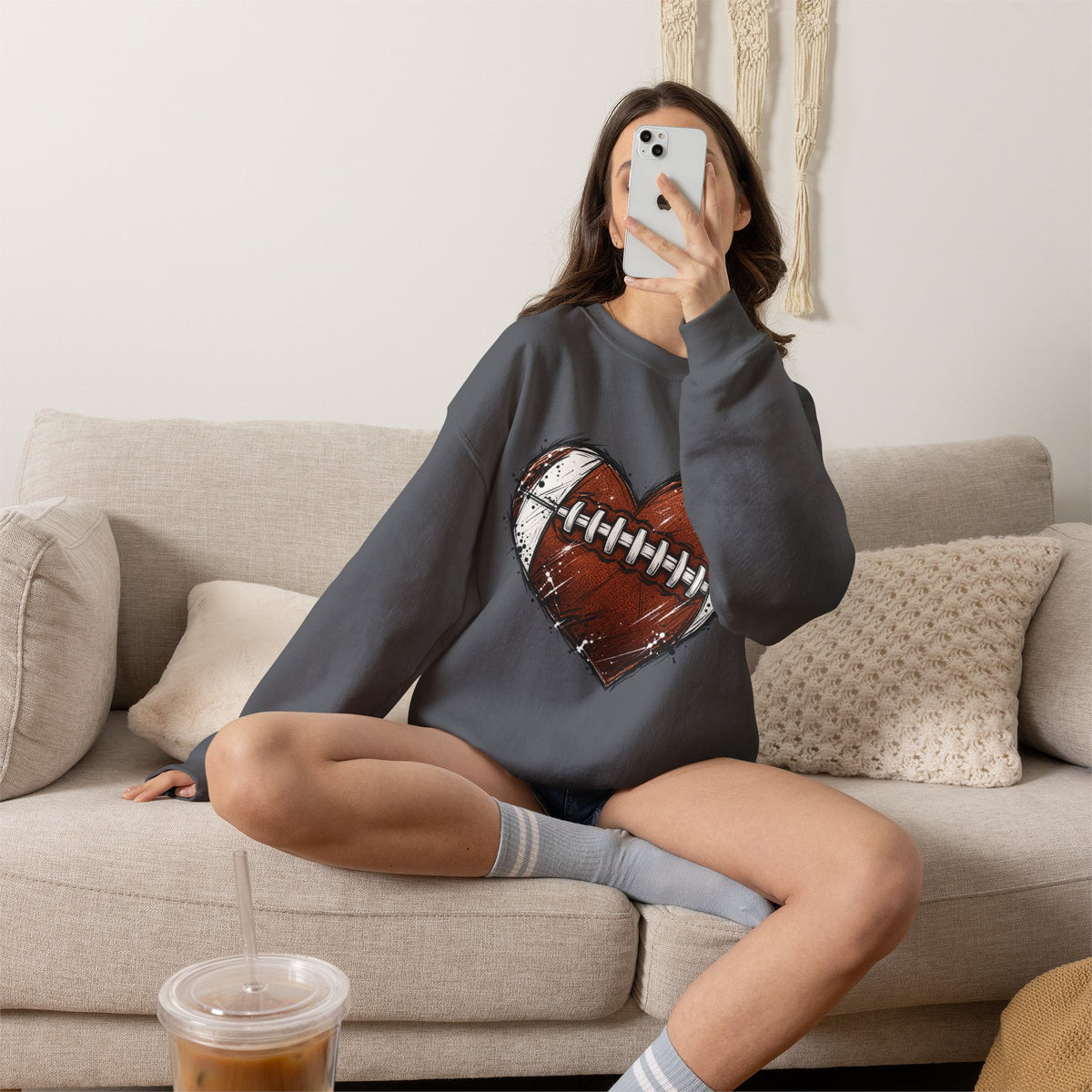 Unisex Heavy Blend™ Football Crewneck Sweatshirt