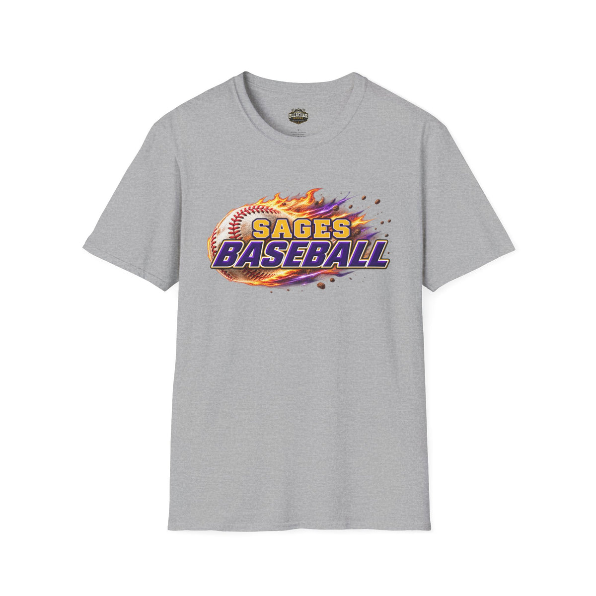 Sages Flaming Baseball T-Shirt — Flaming Baseball Team Tee