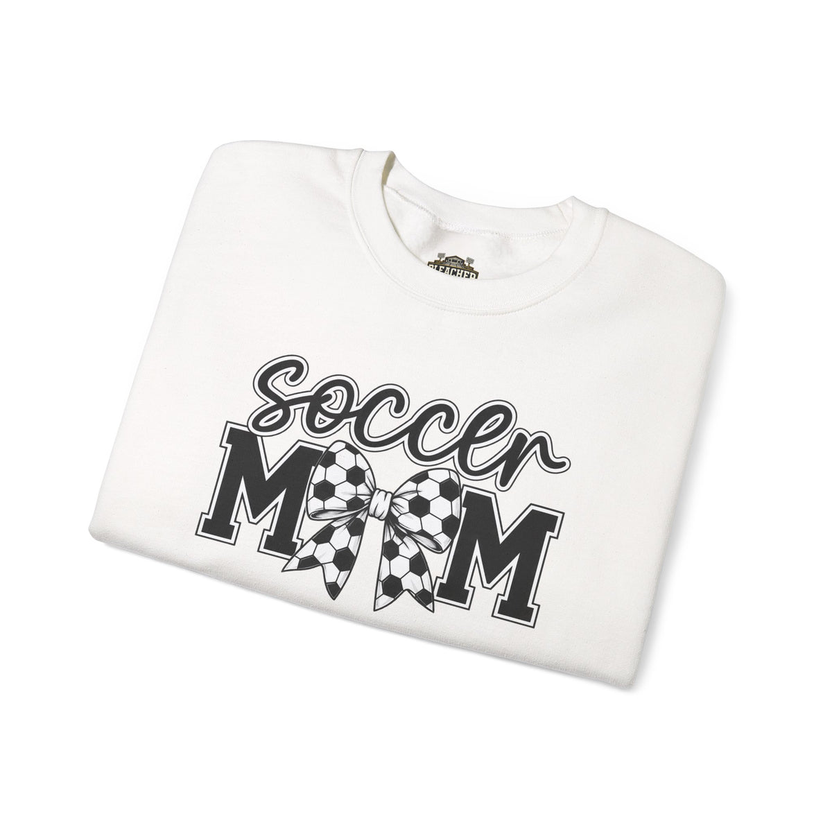 Soccer Mom Crewneck Sweatshirt — Cheer Mom Graphic Pullover with Soccer Bow