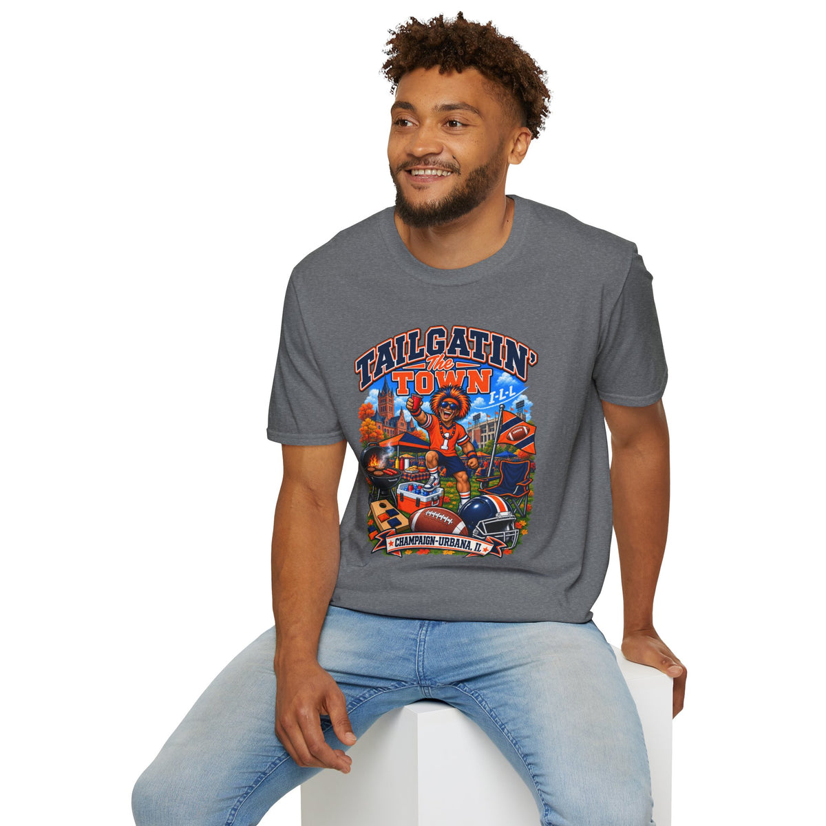Tailgatin' the Town - ILLINOIS EDITION - College Game Day Tailgate Tee