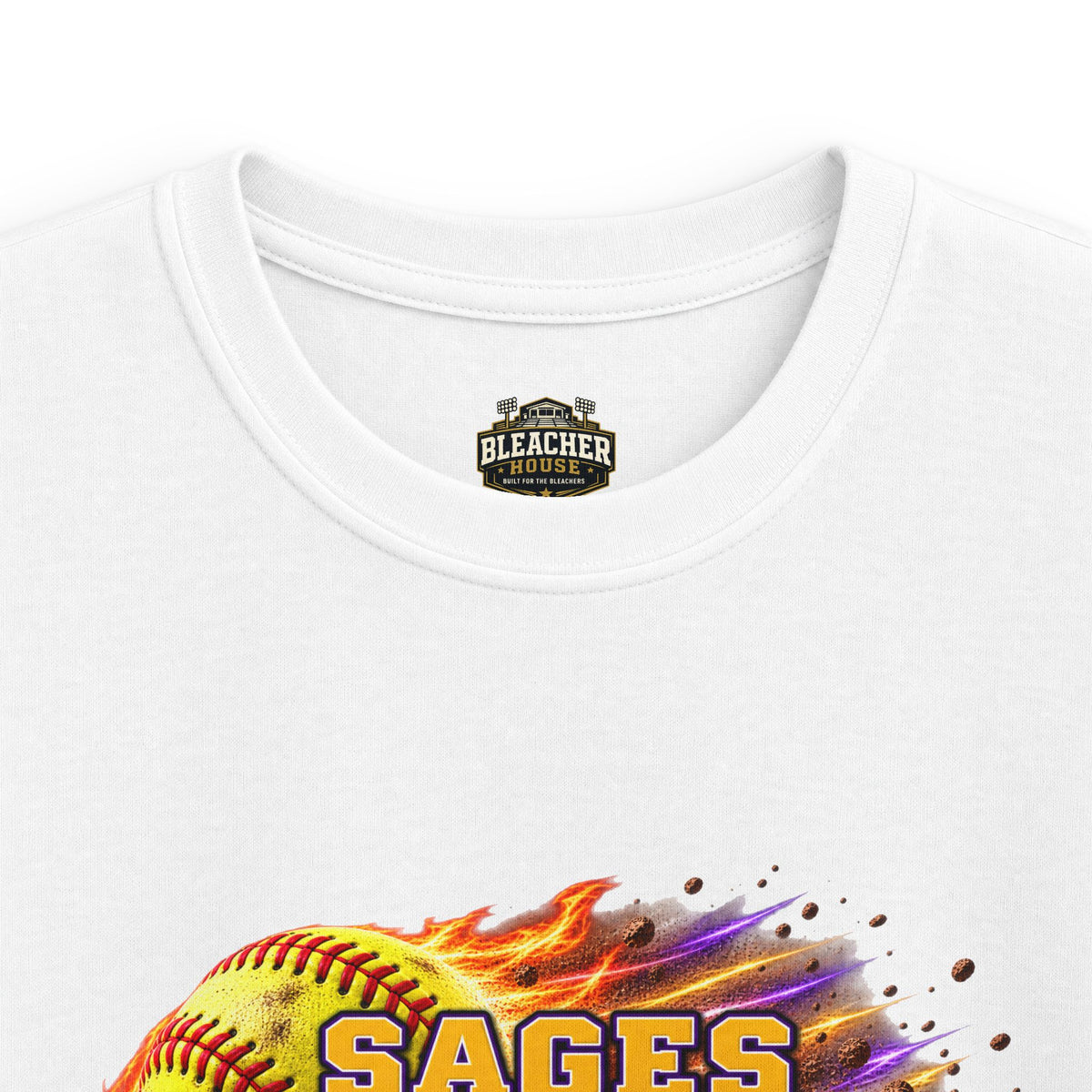 YOUTH Sages Flaming Softball T-shirt