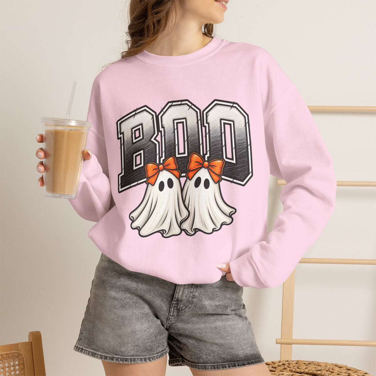 Halloween 'Boo' Ghosts Crewneck Sweatshirt — Cute Spooky Fall Pullover