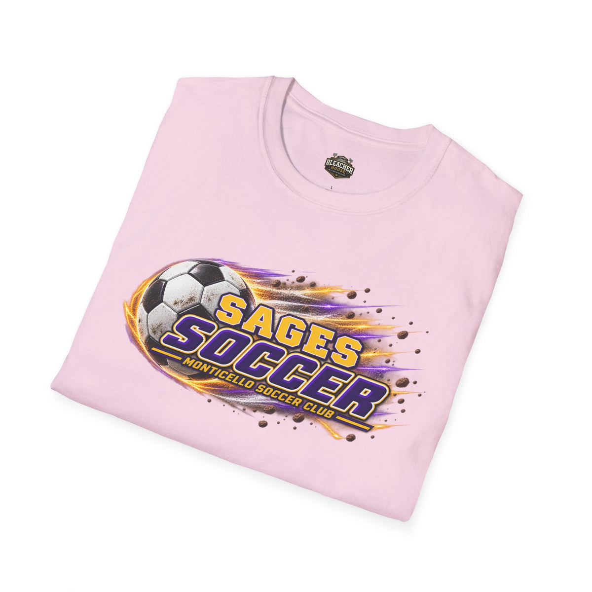 Monticello Soccer Club T Shirt - Flaming Soccer Ball