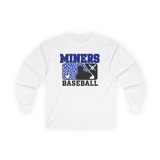 Miners Baseball Long Sleeve Tee — Leopard Print Batter Design