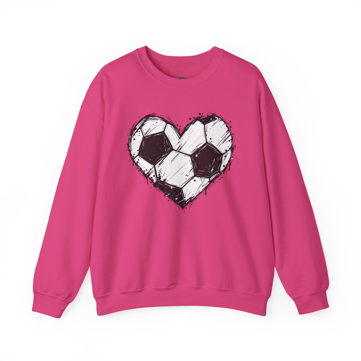 Soccer Heart Crewneck Sweatshirt — Grunge Soccer Ball Graphic