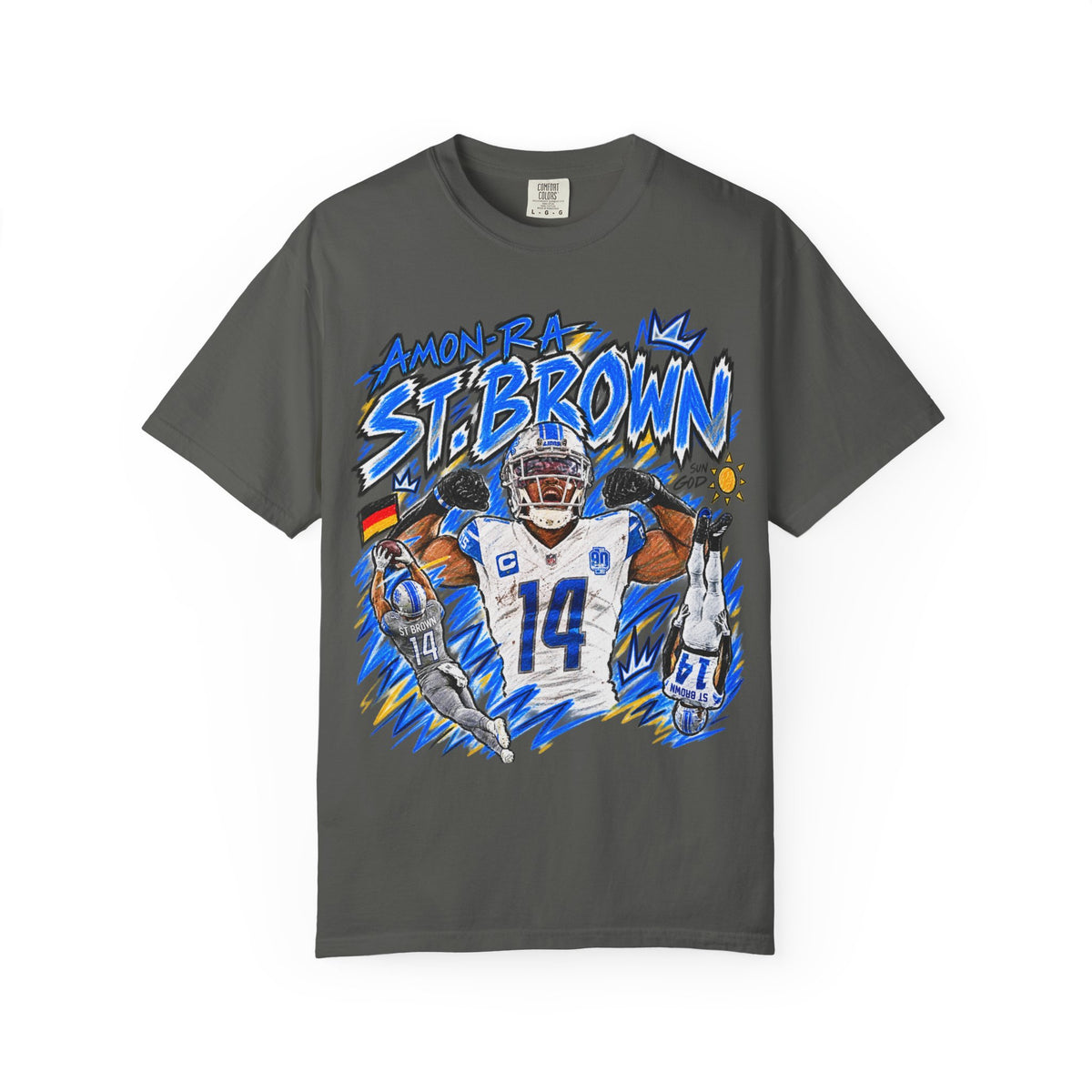 Amon Ra St. Brown Graphic T-Shirt - Sunday Standouts Sketch Series