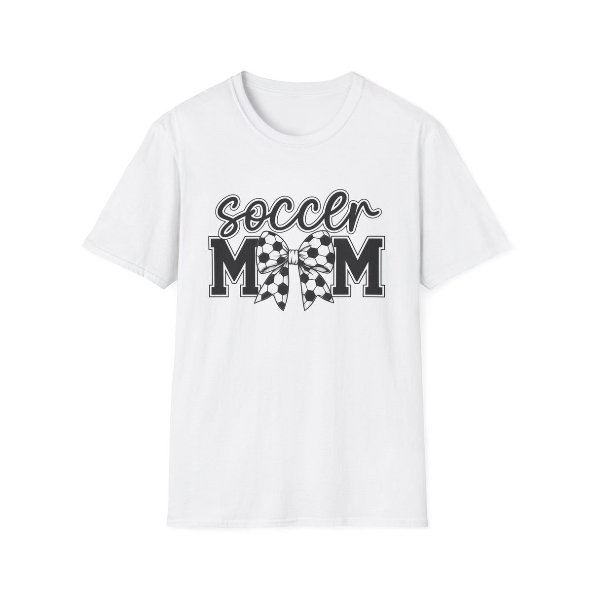 Soccer Mom T-Shirt — Leopard Bow Soccer Ball Design