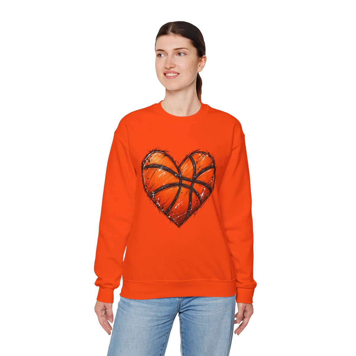 Basketball Heart Crewneck Sweatshirt
