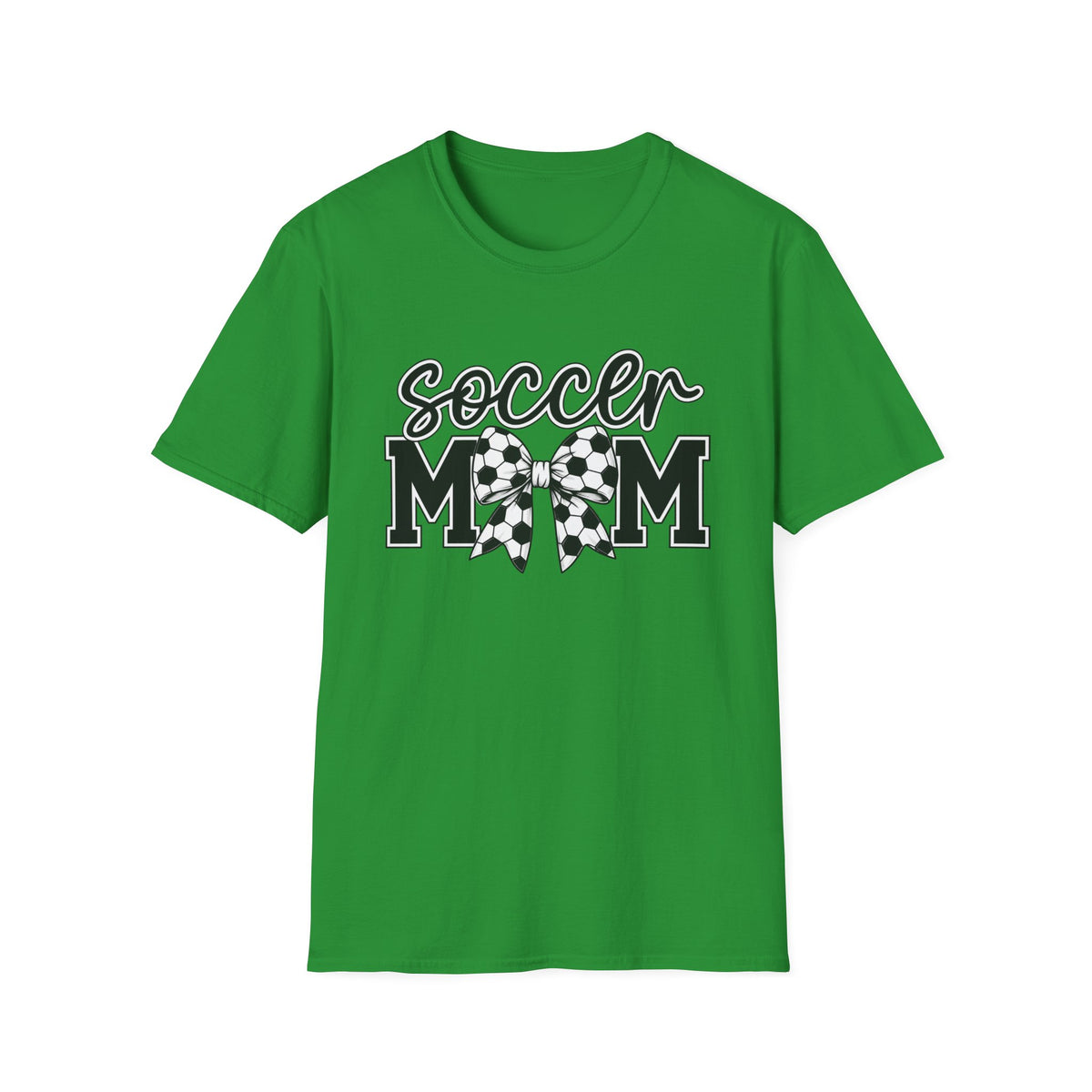 Soccer Mom T-Shirt — Leopard Bow Soccer Ball Design
