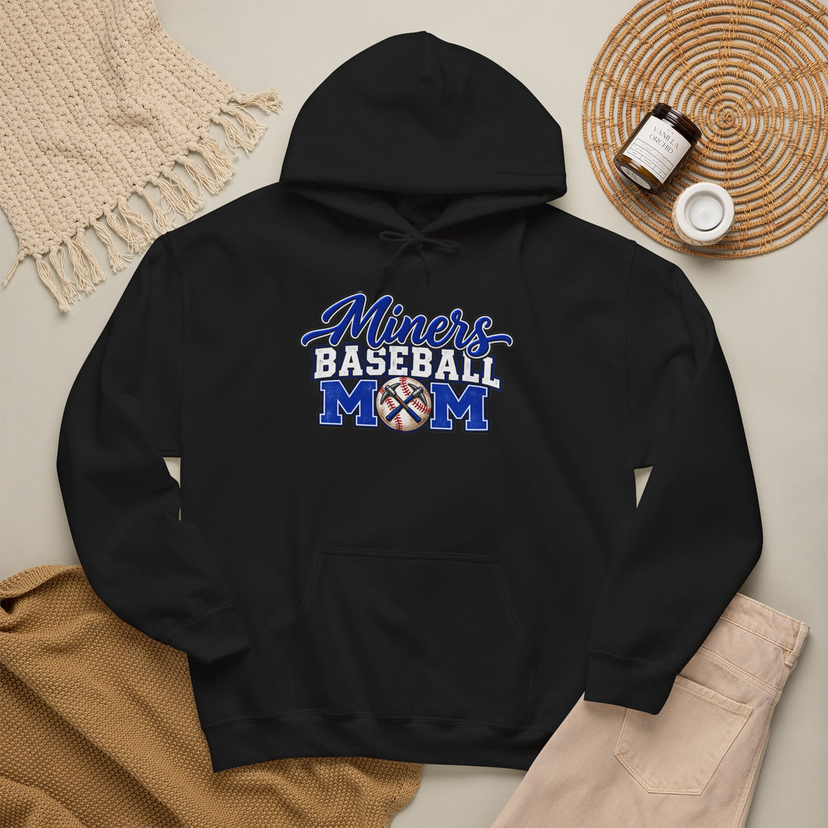 Miners Baseball Mom Hoodie – Supportive Team Spirit Pullover