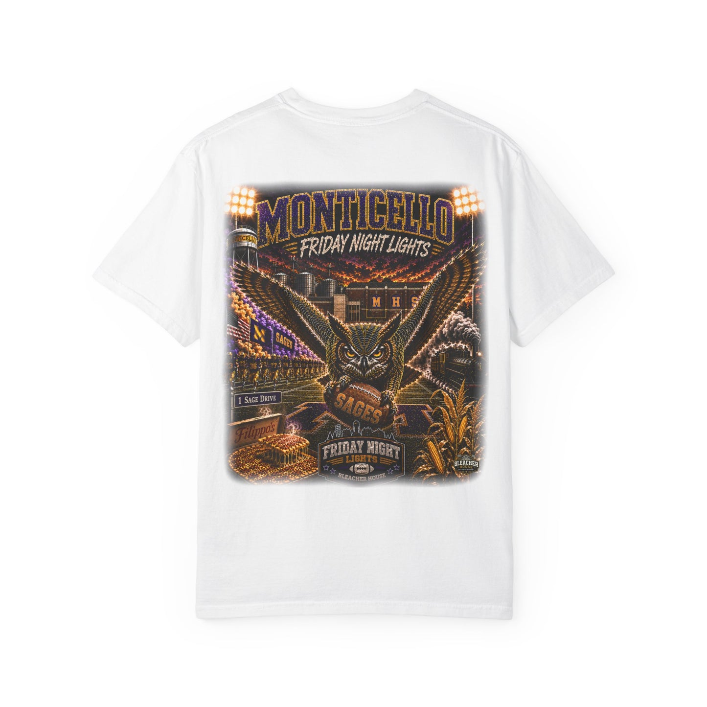 Friday Night Lights T shirt - MONTICELLO Edition - Collector's Edition (Front Patch + Back Design)