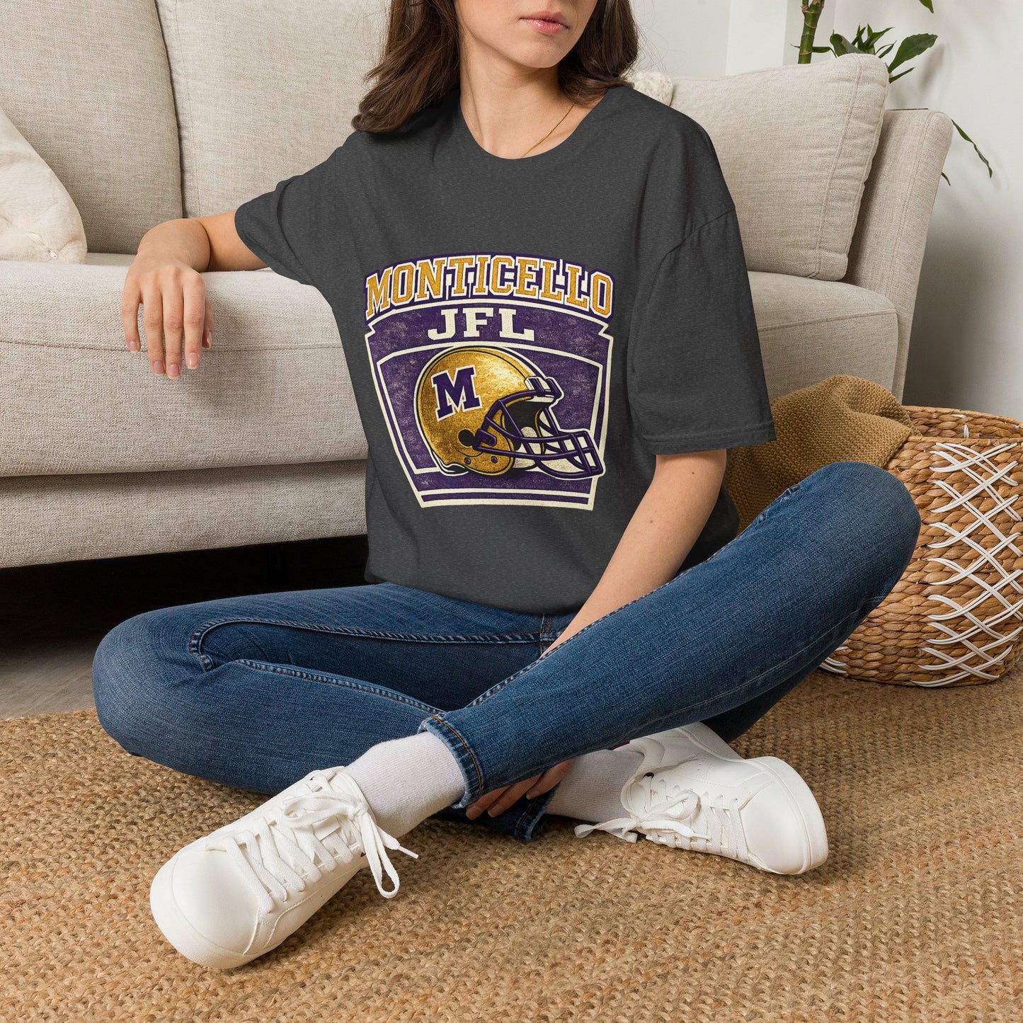 Monticello JFL Football T‑Shirt — Vintage Helmet Tee