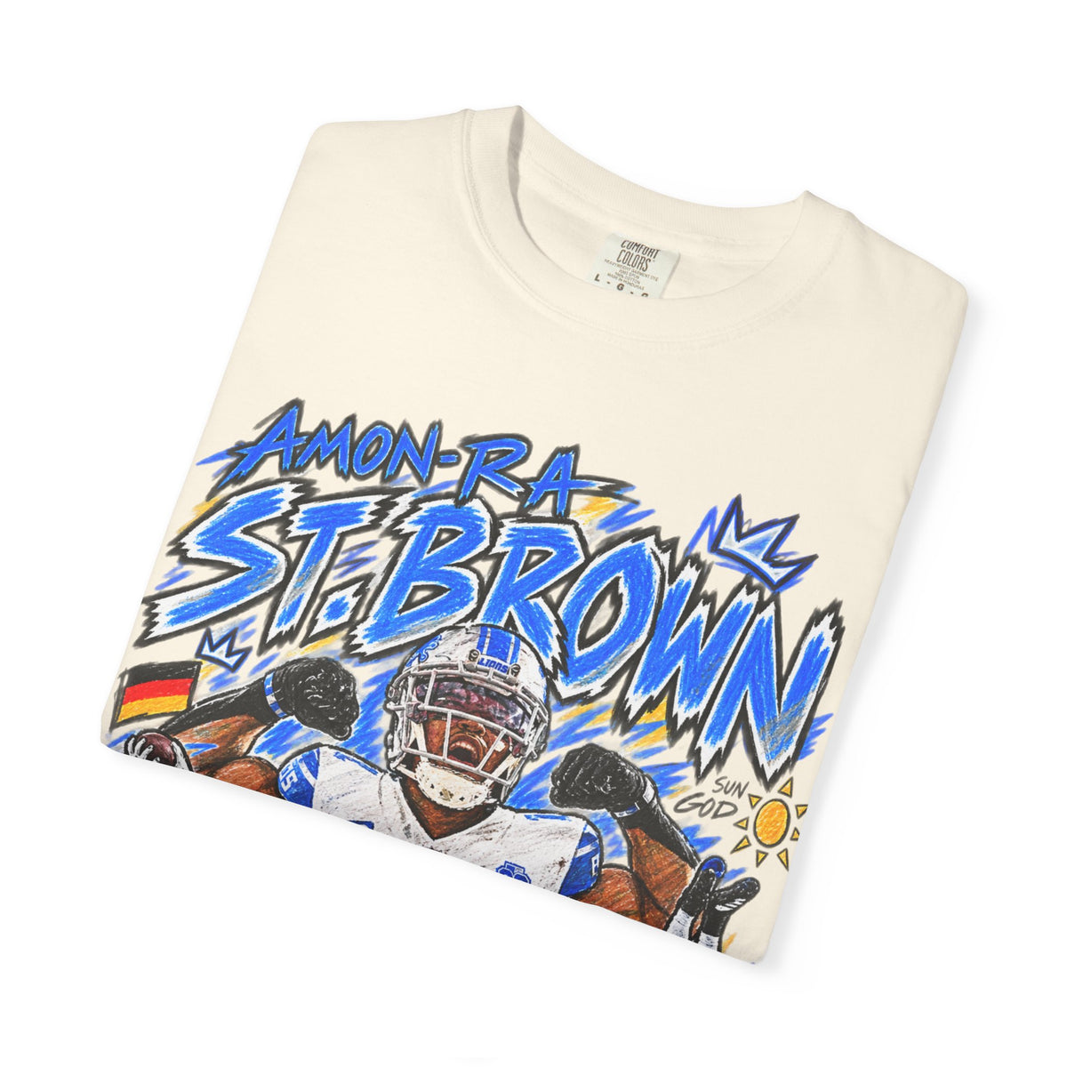 Amon Ra St. Brown Graphic T-Shirt - Sunday Standouts Sketch Series