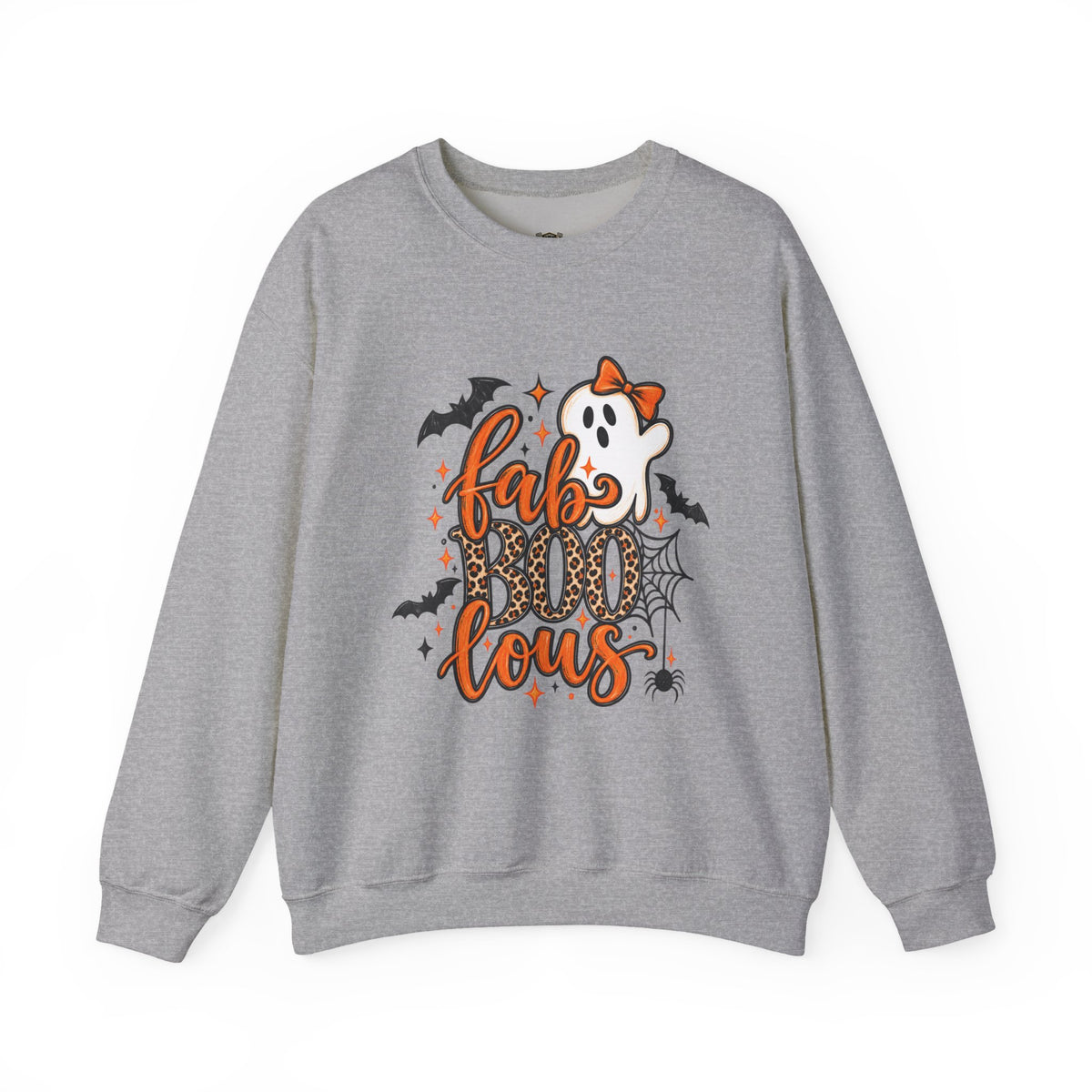 FabBOOlous Halloween Sweatshirt — Cute Ghost, Bats & Spiderweb Fall Crewneck