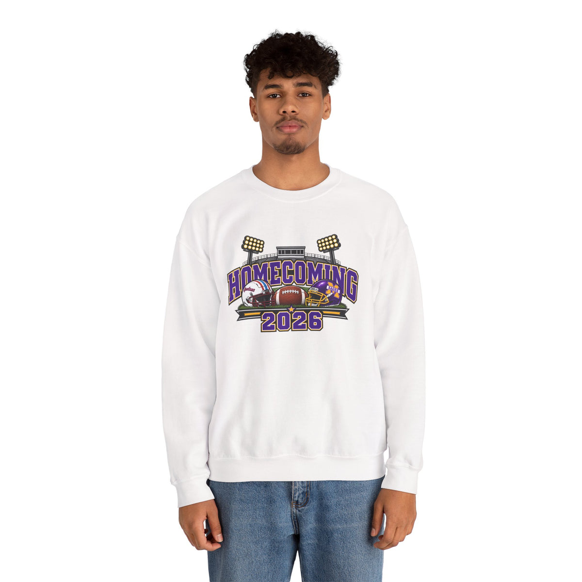 Homecoming 2026 Crewneck Sweatshirt — Football Stadium Design