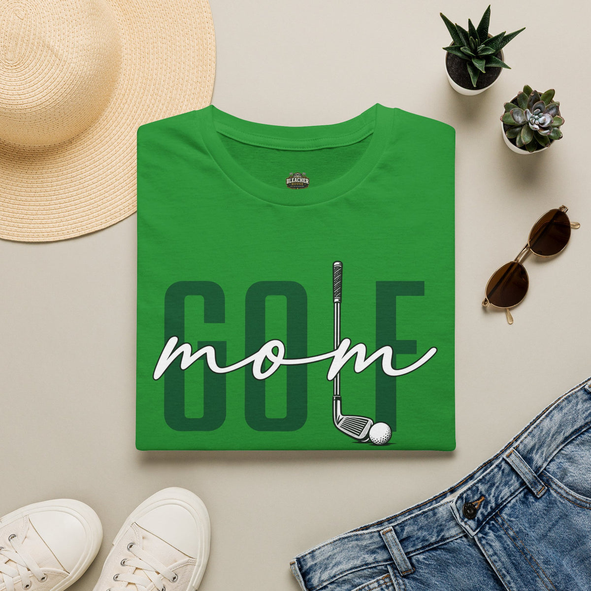 Golf Mom T-Shirt — ‘GOLF’ Script Logo with Club & Ball