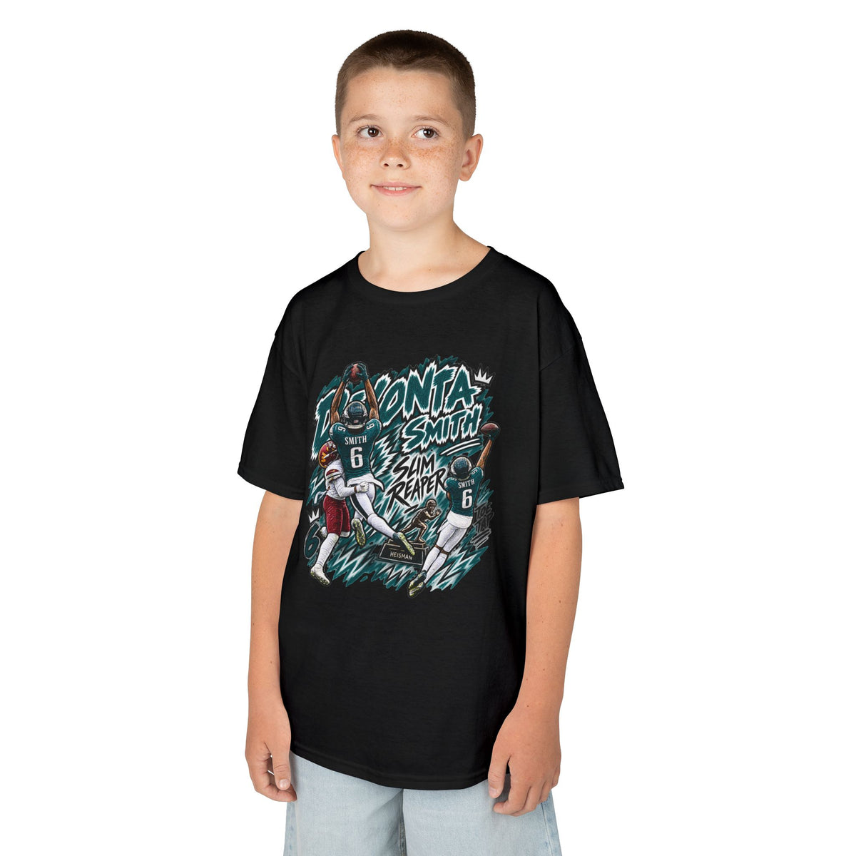 YOUTH Devonta Smith, SLIM REAPER Graphic T-Shirt - Sunday Standouts Sketch Series