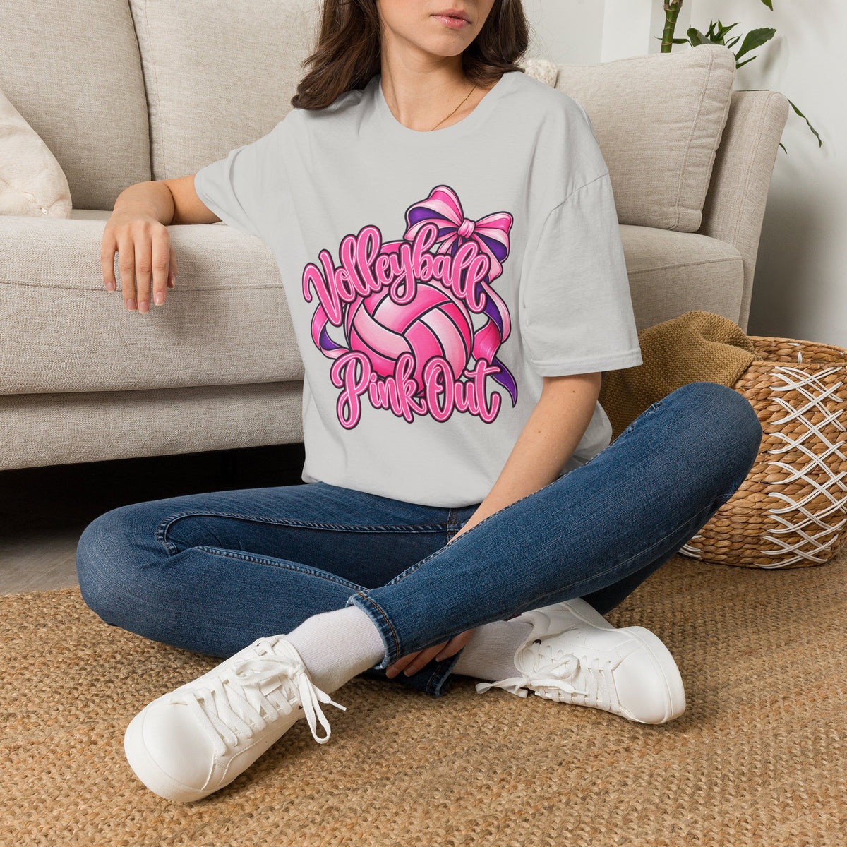 Volleyball Pink Out Tee — Breast Cancer Awareness Volleyball Shirt