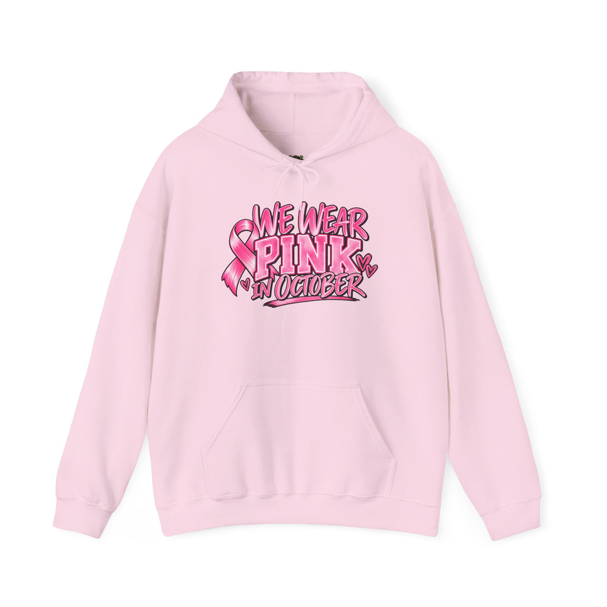 Breast Cancer Awareness Hoodie — "We Wear Pink in October" Pullover