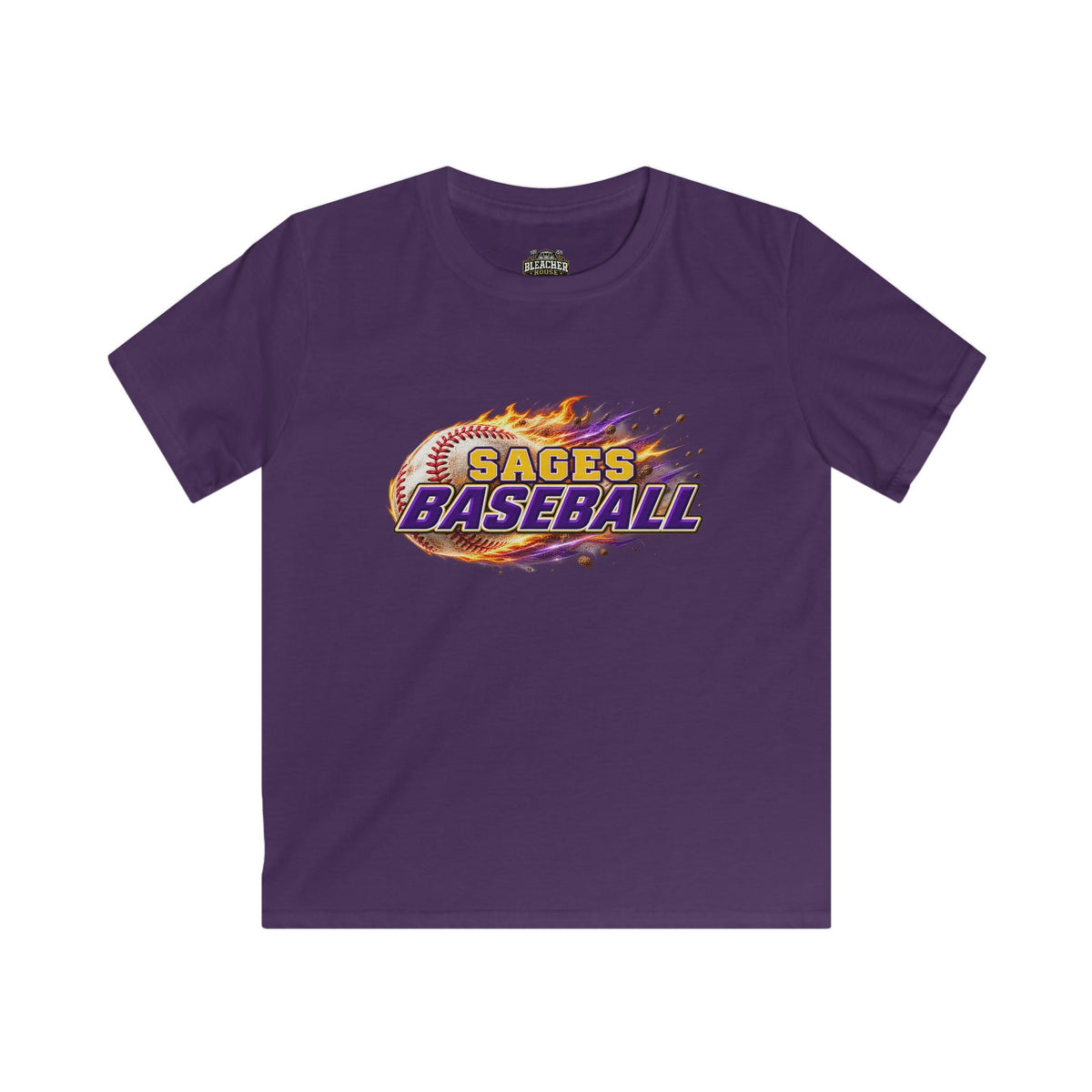 YOUTH Sages Flaming Baseball Team Tee – Youth Baseball Shirt