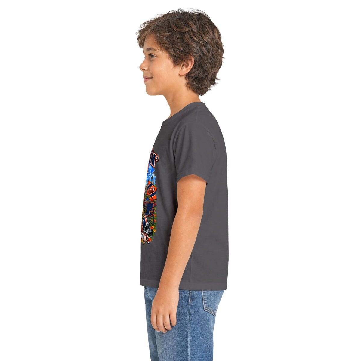 YOUTH Tailgatin' Town - ILLINOIS Edition - Cute Football Tailgate Graphic Tee for Kids