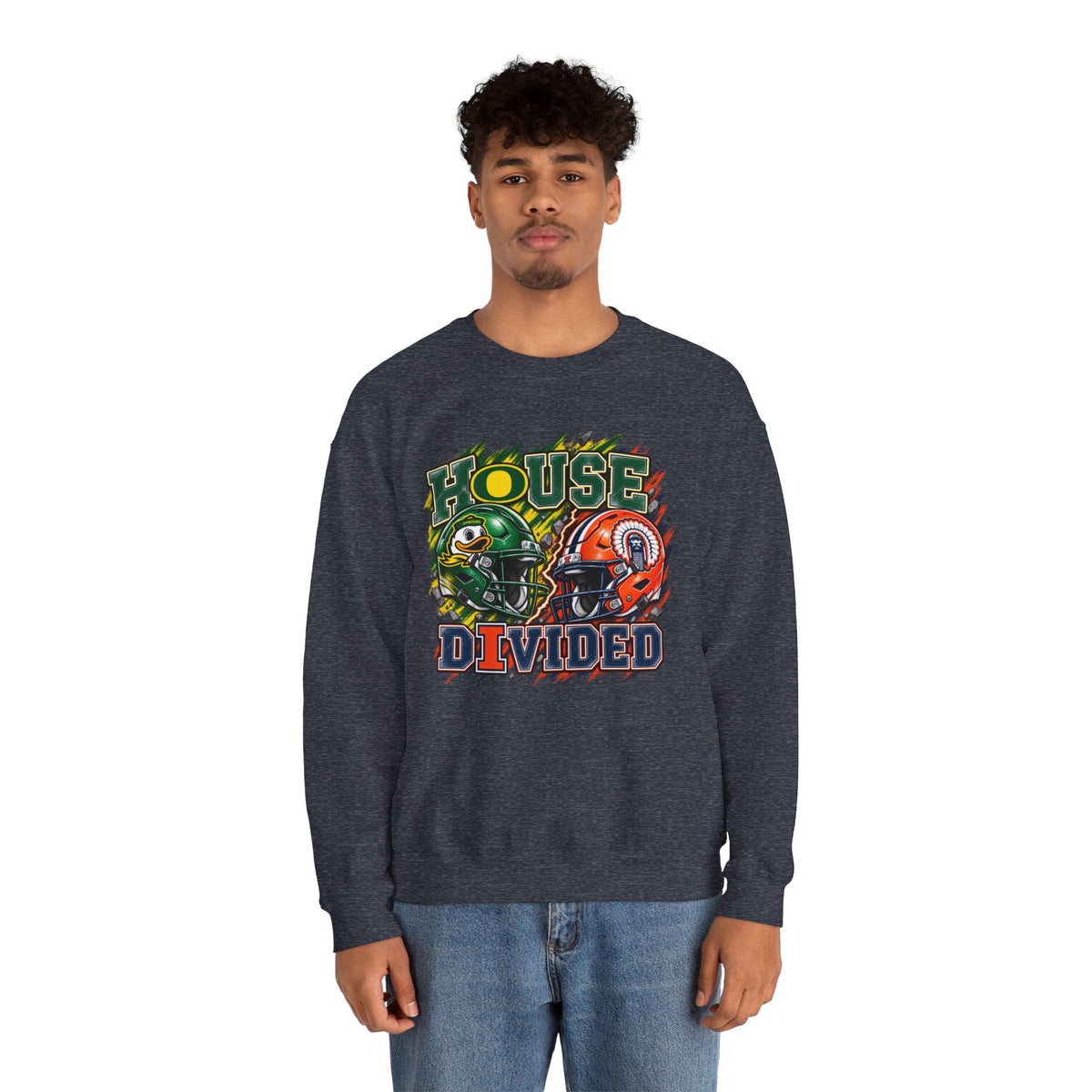 House Divided Graphic Crewneck Sweatshirt - Oregon vs. Illinois