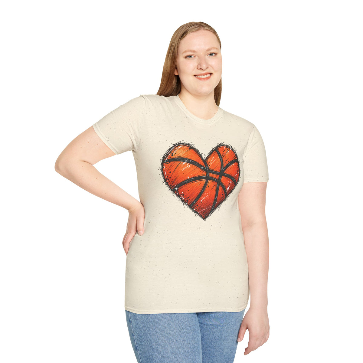 Basketball Heart T-Shirt — Athletic Love Tee for Players & Fans