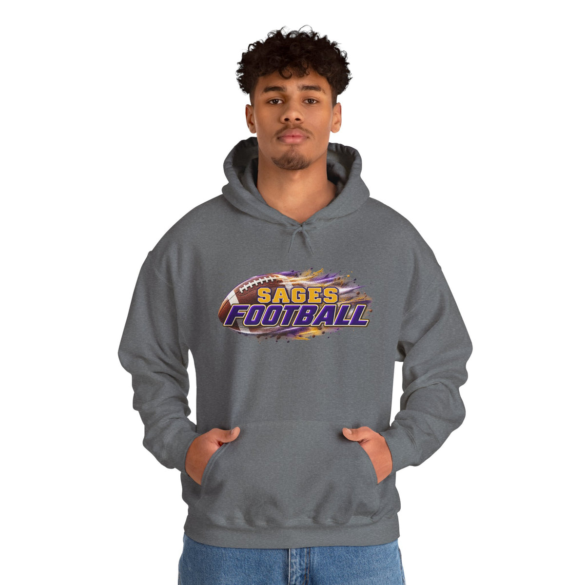 Sages Flaming Football Hoodie