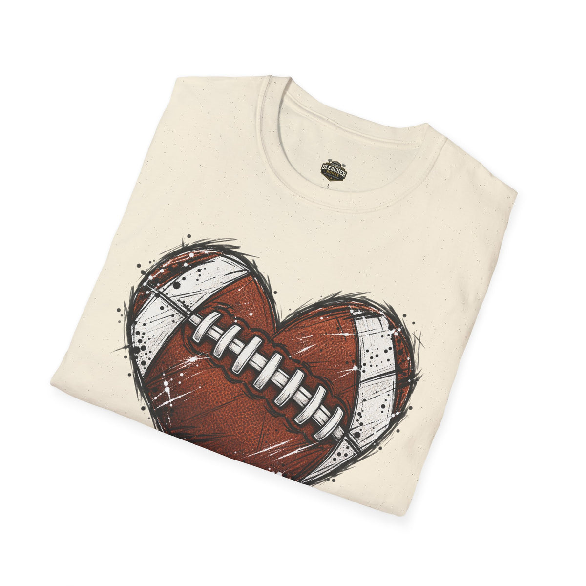 Football Heart Graphic T-Shirt — Vintage Grunge Sports Tee