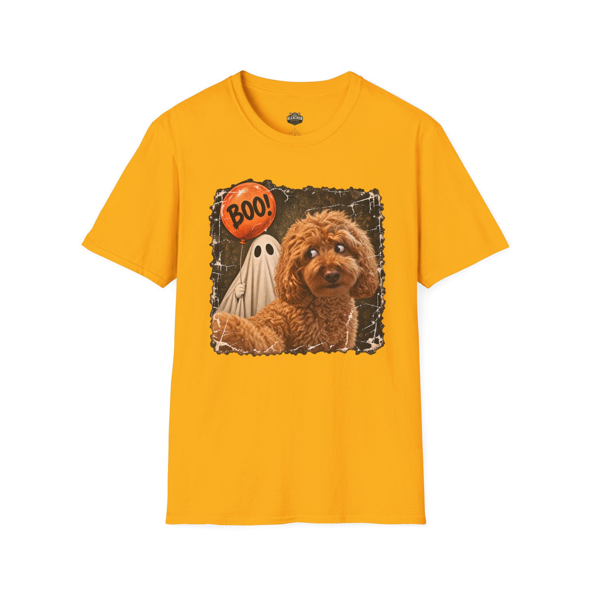 Halloween Dog T-Shirt – Cute Pup with 'Boo!' Ghost Design