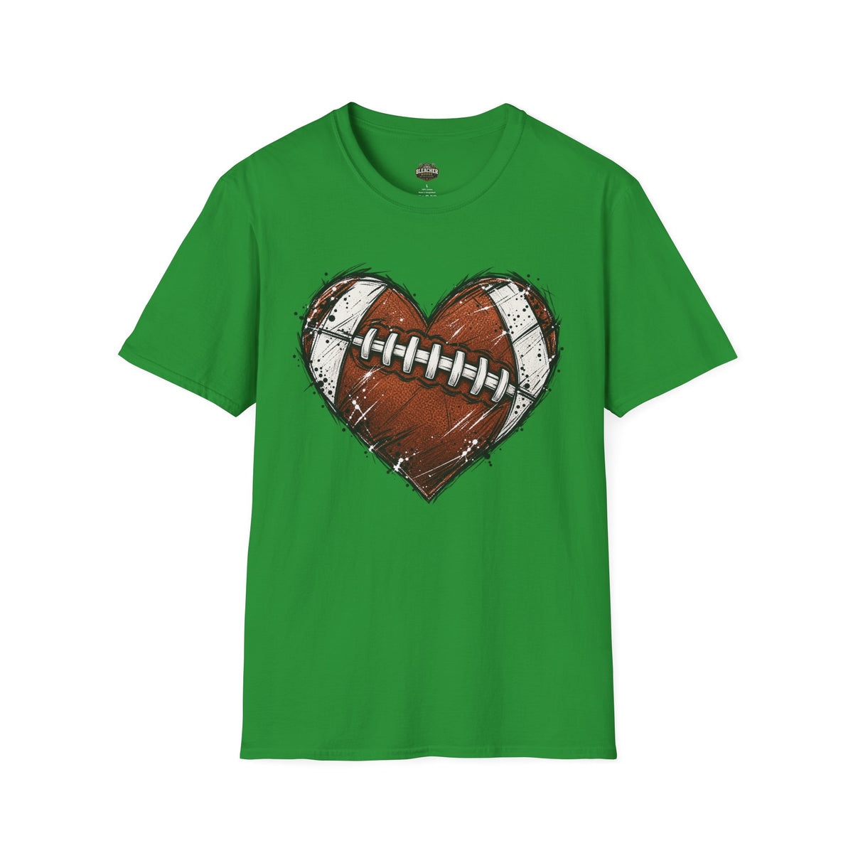 Football Heart Graphic T-Shirt — Vintage Grunge Sports Tee
