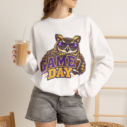 Game Day Owl Crewneck Sweatshirt — Collegiate Sports Pullover