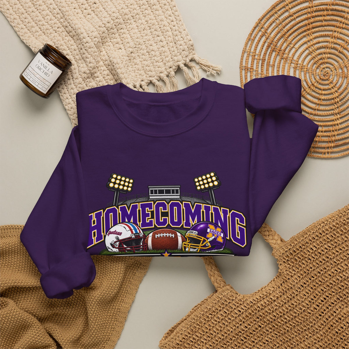 Homecoming 2026 Crewneck Sweatshirt — Football Stadium Design