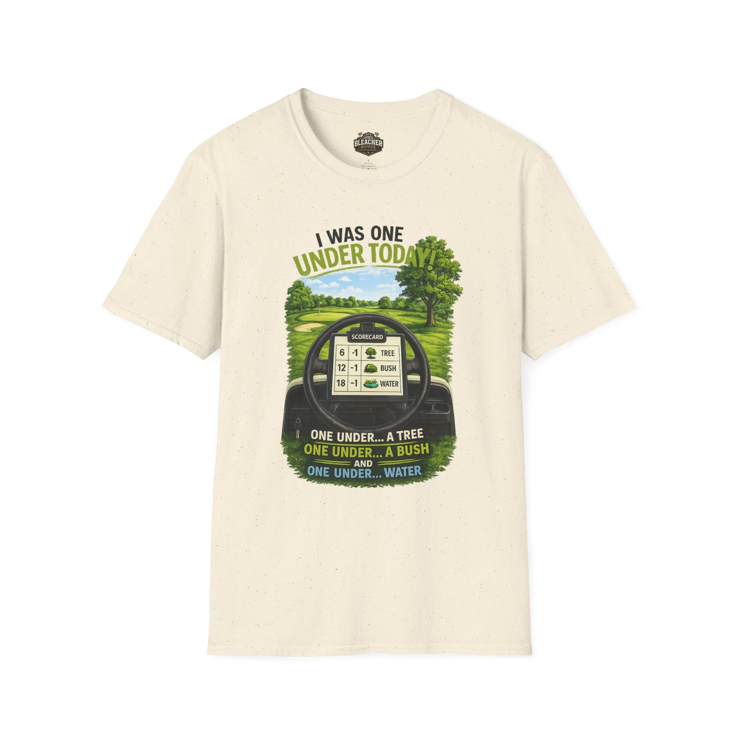 Golf T-Shirt — "I Was One Under Today" REALISTIC VIEW - Funny Scorecard Design