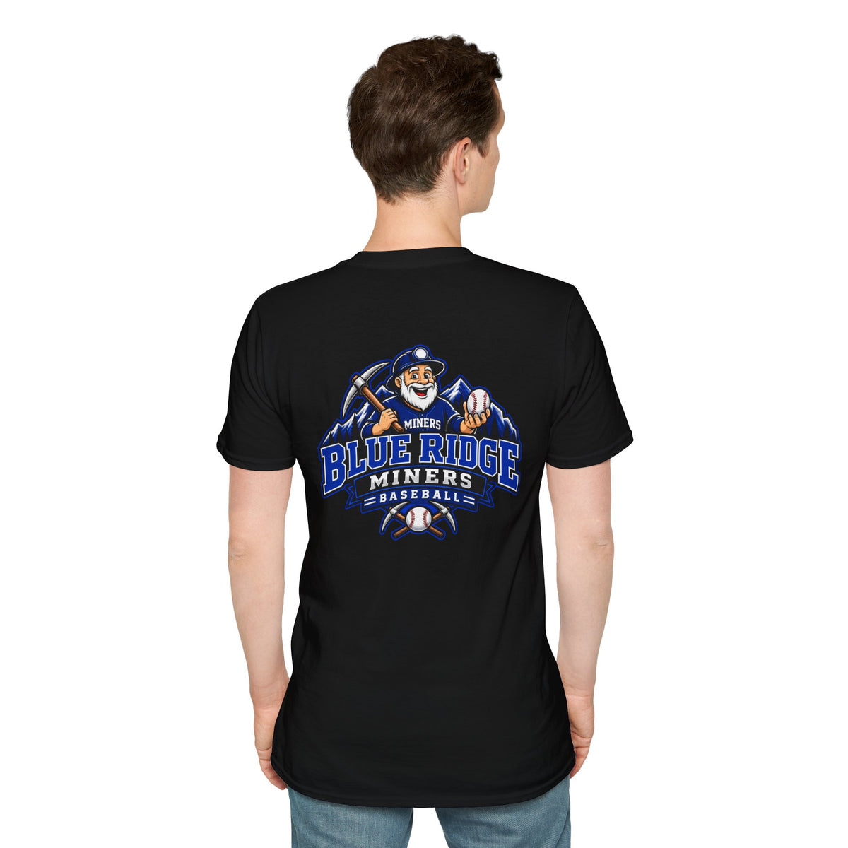 Miners Graphic T-Shirt - Miners Logo on Front, Mascot Design on Back
