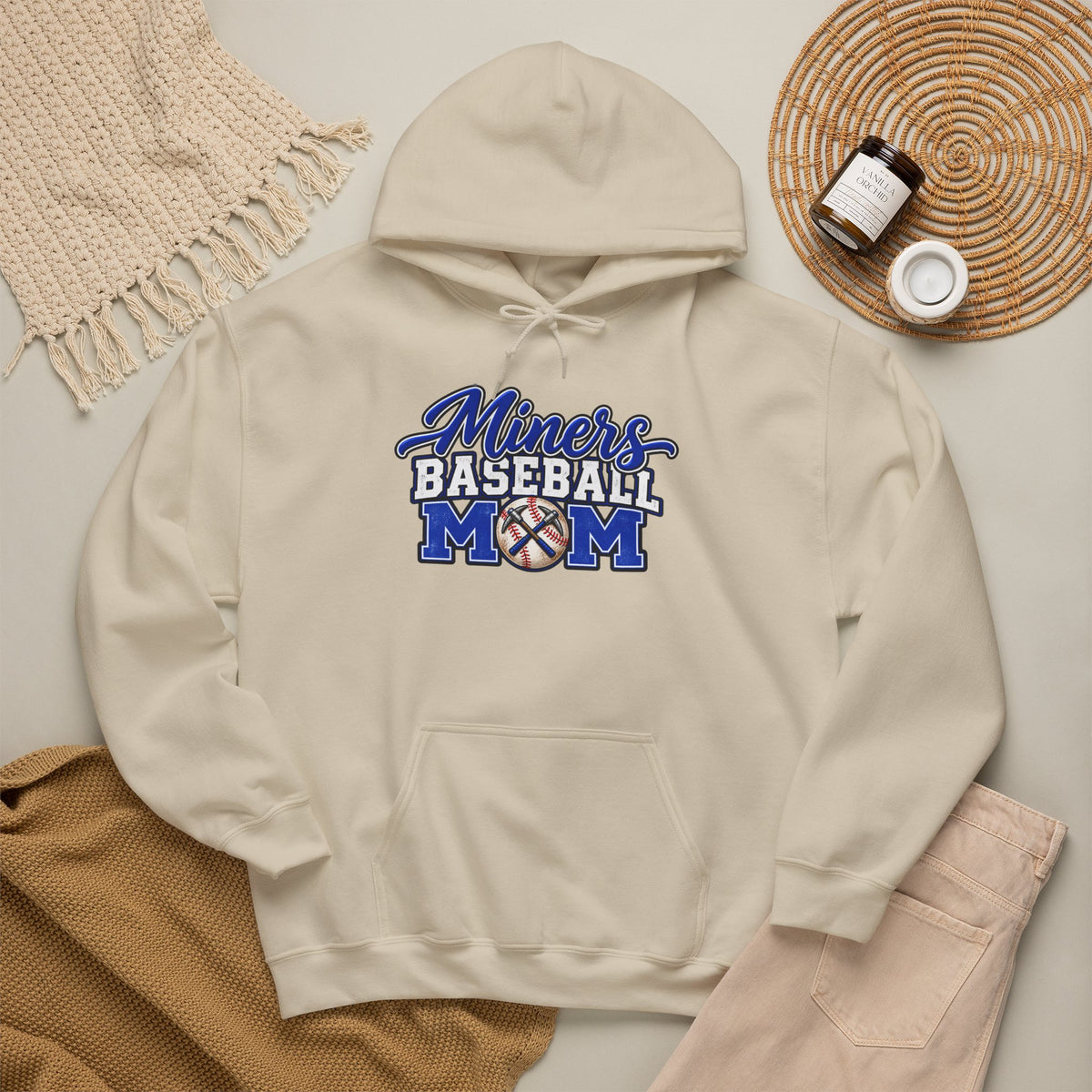 Miners Baseball Mom Hoodie – Supportive Team Spirit Pullover