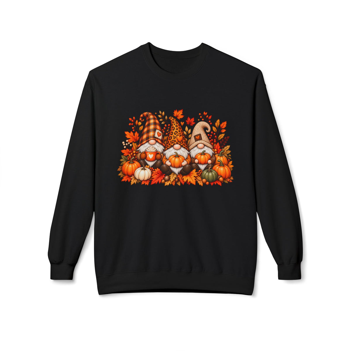 Fall Gnome Crewneck Sweatshirt - Cute Pumpkin & Autumn Gnomes Sweatshirt