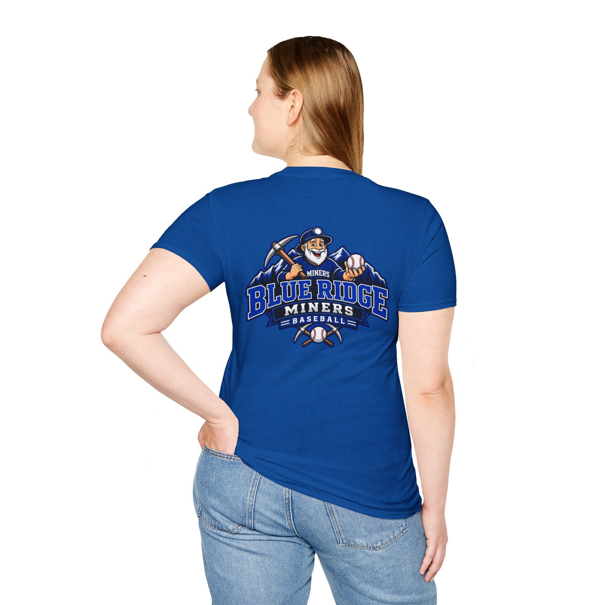 Miners Graphic T-Shirt - Miners Logo on Front, Mascot Design on Back