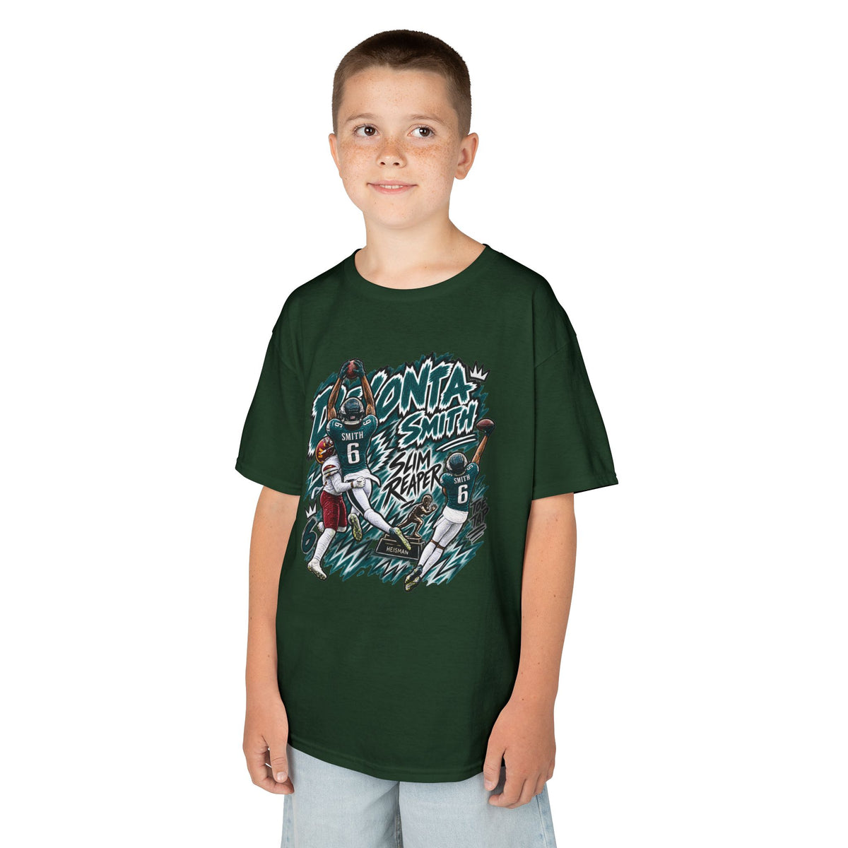 YOUTH Devonta Smith, SLIM REAPER Graphic T-Shirt - Sunday Standouts Sketch Series